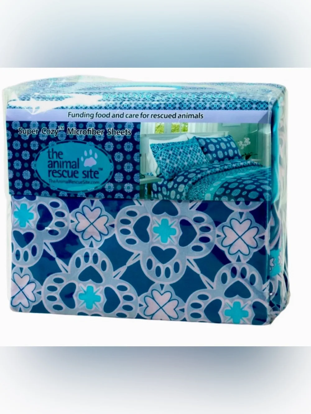 Perfectly Patterned Paws Blue Sheet Set - King